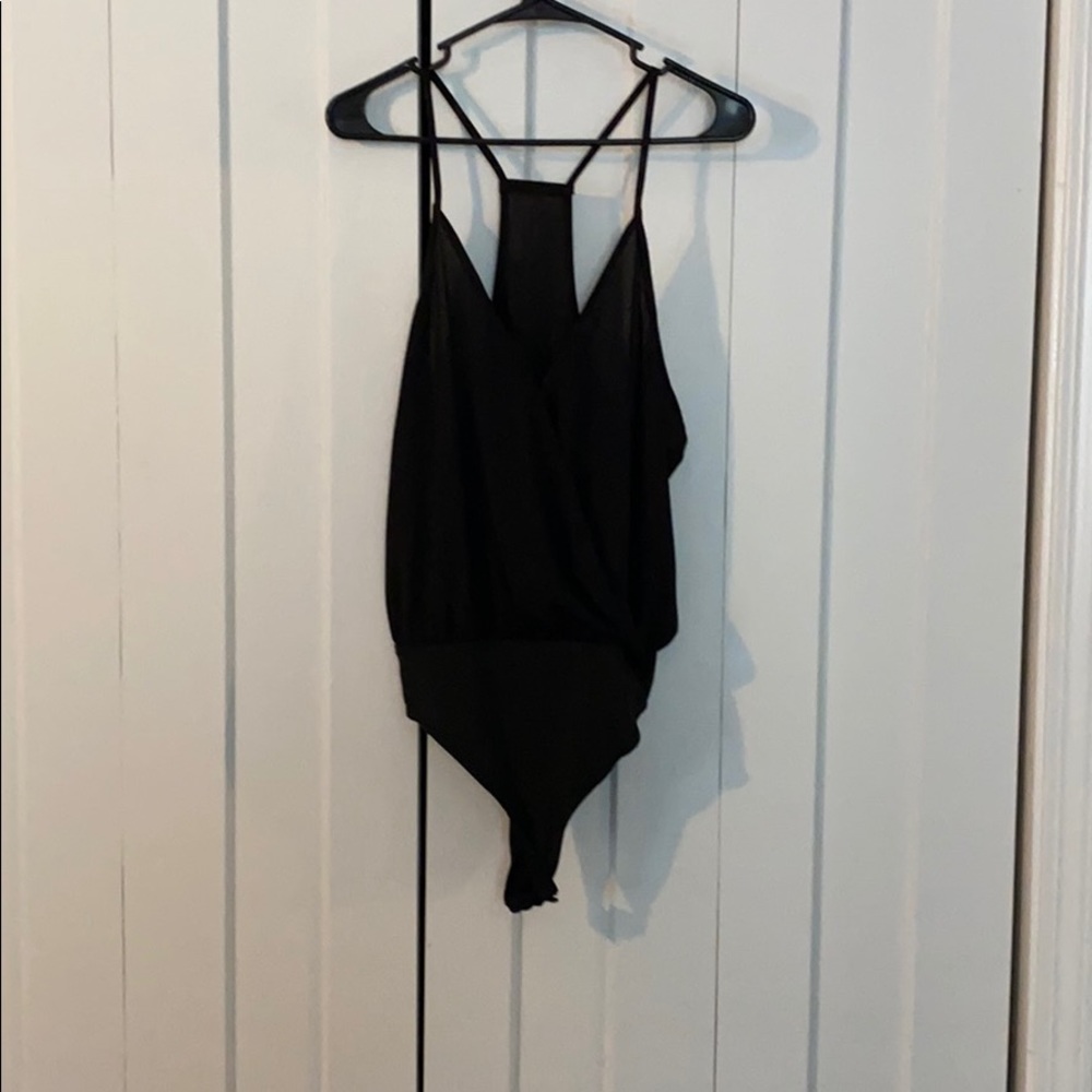 Black body suit deep v